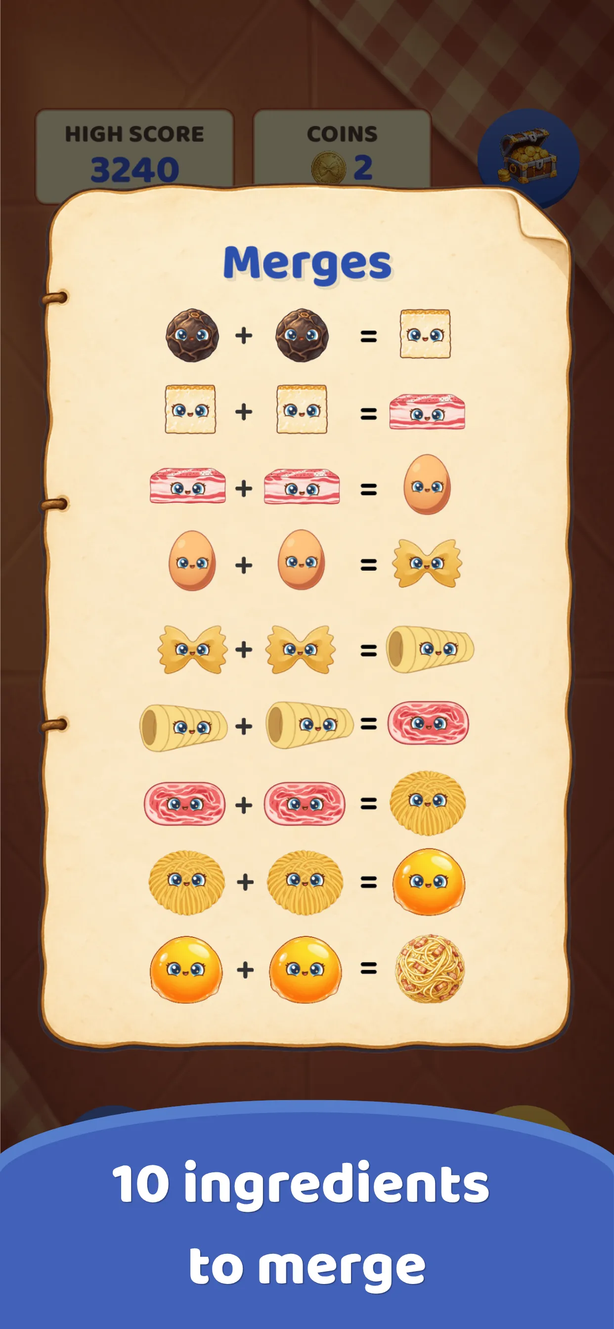 The Merges list: every pair of ingredients and what it becomes.